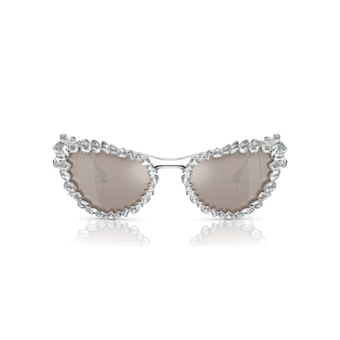 2-in-1 clip-on zonnebril, opvallend, cat-eye-vorm, Sk7011, wit 2-in-1 clip-on zonnebril, opvallend, cat-eye-vorm, Sk7011, wit
