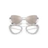 2-in-1 clip-on zonnebril, opvallend, cat-eye-vorm, Sk7011, wit 2-in-1 clip-on zonnebril, opvallend, cat-eye-vorm, Sk7011, wit