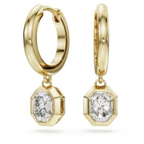 Achthoekige druppeloorbellen met in het laboratorium gekweekte diamanten 1,0 ct totaal, achthoekige vorm, 14K geelgoud