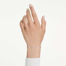 Achtkantige armband met in het laboratorium gekweekte diamanten 0,8 karaat in totaal, ronde vorm, sterlingzilver Achtkantige armband met in het laboratorium gekweekte diamanten 0,8 karaat in totaal, ronde vorm, sterlingzilver