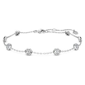 Achtkantige armband met in het laboratorium gekweekte diamanten 0,8 karaat in totaal, ronde vorm, sterlingzilver Achtkantige armband met in het laboratorium gekweekte diamanten 0,8 karaat in totaal, ronde vorm, sterlingzilver