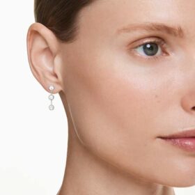 Achtkantige druppeloorbellen met in het laboratorium gekweekte diamanten, 0,6 karaat in totaal, ronde vorm, sterlingzilver