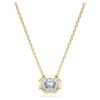 Achtkantige hanger met in het laboratorium gekweekte diamanten van 1,0 karaat in totaal, achtkantige vorm, 14K geelgoud