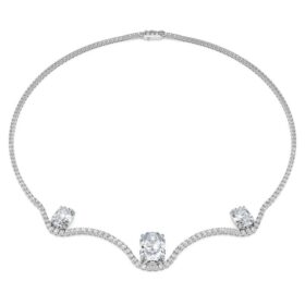 Achtkantige ketting met in het laboratorium gekweekte diamanten 19,90 karaat totaal, achtkantige vorm, 18-karaats witgoud Achtkantige ketting met in het laboratorium gekweekte diamanten 19,90 karaat totaal, achtkantige vorm, 18-karaats witgoud