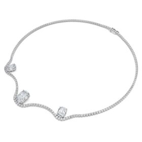 Achtkantige ketting met in het laboratorium gekweekte diamanten 19,90 karaat totaal, achtkantige vorm, 18-karaats witgoud Achtkantige ketting met in het laboratorium gekweekte diamanten 19,90 karaat totaal, achtkantige vorm, 18-karaats witgoud