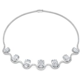 Achtkantige ketting met in het laboratorium gekweekte diamanten 37,70 karaat in totaal, achtkantige vorm, 18-karaats witgoud Achtkantige ketting met in het laboratorium gekweekte diamanten 37,70 karaat in totaal, achtkantige vorm, 18-karaats witgoud
