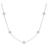 Achtkantige ketting met in het laboratorium gekweekte diamanten van in totaal 0,7 karaat, ronde vorm, sterlingzilver