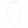 Achtkantige ketting met in het laboratorium gekweekte diamanten van in totaal 0,7 karaat, ronde vorm, sterlingzilver