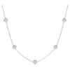 Achtkantige ketting met in het laboratorium gekweekte diamanten van in totaal 0,7 karaat, ronde vorm, sterlingzilver