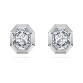 Achtkantige oorbellen met in het laboratorium gekweekte diamanten, 1,0 karaat in totaal, achtkantige vorm, 14K witgoud