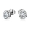 Achtkantige oorbellen met in het laboratorium gekweekte diamanten, 1,0 karaat in totaal, achtkantige vorm, 14K witgoud