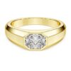 Achtkantige ring met in het laboratorium gekweekte diamanten 1,0 ct in totaal, achthoekige vorm, 14-karaats geelgoud Achtkantige ring met in het laboratorium gekweekte diamanten 1,0 ct in totaal, achthoekige vorm, 14-karaats geelgoud