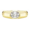 Achtkantige ring met in het laboratorium gekweekte diamanten 1,0 ct in totaal, achthoekige vorm, 14-karaats geelgoud Achtkantige ring met in het laboratorium gekweekte diamanten 1,0 ct in totaal, achthoekige vorm, 14-karaats geelgoud