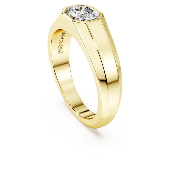 Achtkantige ring met in het laboratorium gekweekte diamanten 1,0 ct in totaal, achthoekige vorm, 14-karaats geelgoud Achtkantige ring met in het laboratorium gekweekte diamanten 1,0 ct in totaal, achthoekige vorm, 14-karaats geelgoud