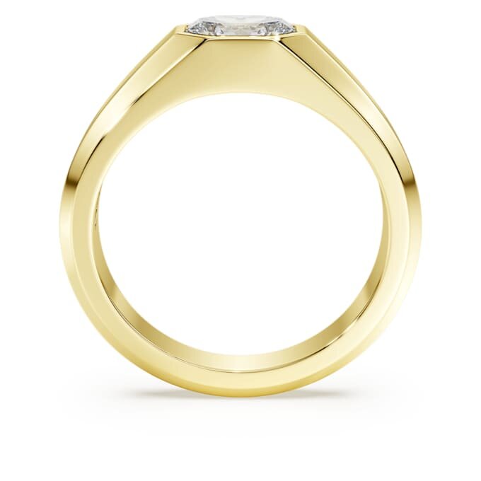 Achtkantige ring met in het laboratorium gekweekte diamanten 1,0 ct in totaal, achthoekige vorm, 14-karaats geelgoud Achtkantige ring met in het laboratorium gekweekte diamanten 1,0 ct in totaal, achthoekige vorm, 14-karaats geelgoud