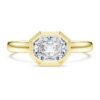 Achtkantige ring met in het laboratorium gekweekte diamanten, 1,0 karaat in totaal, achthoekige vorm, 14-karaats geelgoud