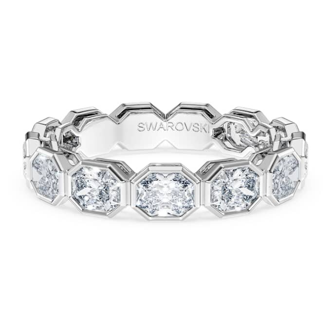 Achtkantige ring met in het laboratorium gekweekte diamanten 2,4 karaat in totaal, achthoekige vorm, 14K witgoud Achtkantige ring met in het laboratorium gekweekte diamanten 2,4 karaat in totaal, achthoekige vorm, 14K witgoud
