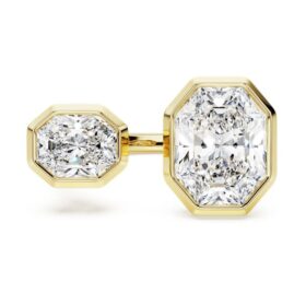 Achtkantige ring met in het laboratorium gekweekte diamanten 4,10 ct in totaal, achtkantige vorm, 18-karaats geelgoud