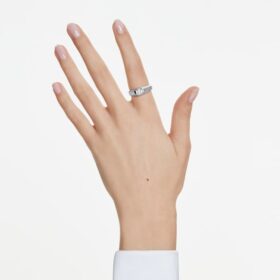 Achtkantige ring met in het laboratorium gekweekte diamanten van in totaal 1,0 karaat, achthoekige vorm, 14-karaats witgoud