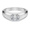 Achtkantige ring met in het laboratorium gekweekte diamanten van in totaal 1,0 karaat, achthoekige vorm, 14-karaats witgoud Achtkantige ring met in het laboratorium gekweekte diamanten van in totaal 1,0 karaat, achthoekige vorm, 14-karaats witgoud