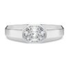 Achtkantige ring met in het laboratorium gekweekte diamanten van in totaal 1,0 karaat, achthoekige vorm, 14-karaats witgoud Achtkantige ring met in het laboratorium gekweekte diamanten van in totaal 1,0 karaat, achthoekige vorm, 14-karaats witgoud
