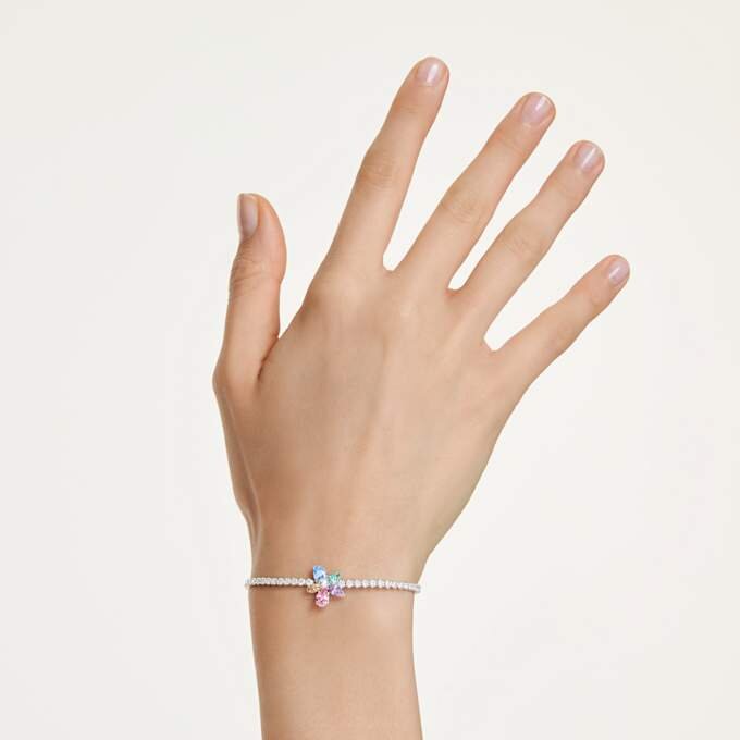 Ariana Grande X Swarovski-armband met gemengde slijpvormen, bloem, veelkleurig, gerhodineerd Ariana Grande X Swarovski-armband met gemengde slijpvormen, bloem, veelkleurig, gerhodineerd