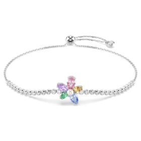 Ariana Grande X Swarovski-armband met gemengde slijpvormen, bloem, veelkleurig, gerhodineerd Ariana Grande X Swarovski-armband met gemengde slijpvormen, bloem, veelkleurig, gerhodineerd
