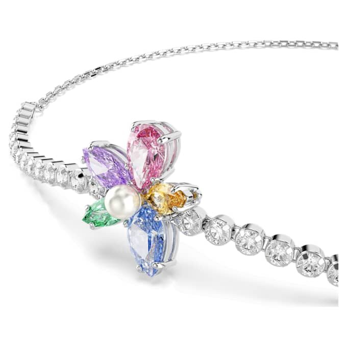 Ariana Grande X Swarovski-armband met gemengde slijpvormen, bloem, veelkleurig, gerhodineerd Ariana Grande X Swarovski-armband met gemengde slijpvormen, bloem, veelkleurig, gerhodineerd