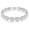 Ariana Grande X Swarovski-armband met gemengde slijpvormen, hartjes, wit, gerhodineerd Ariana Grande X Swarovski-armband met gemengde slijpvormen, hartjes, wit, gerhodineerd