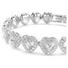 Ariana Grande X Swarovski-armband met gemengde slijpvormen, hartjes, wit, gerhodineerd Ariana Grande X Swarovski-armband met gemengde slijpvormen, hartjes, wit, gerhodineerd