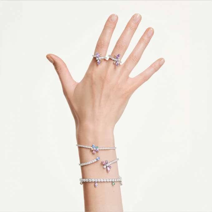 Ariana Grande X Swarovski-armband met gemengde slijpvormen, libelle, veelkleurig, gerhodineerd Ariana Grande X Swarovski-armband met gemengde slijpvormen, libelle, veelkleurig, gerhodineerd