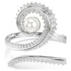 Ariana Grande X Swarovski-armband met kristallen parel, baguette-slijpsel, wit, gerhodineerd Ariana Grande X Swarovski-armband met kristallen parel, baguette-slijpsel, wit, gerhodineerd