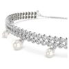 Ariana Grande X Swarovski-armband met kristallen parels, ronde slijpvorm, wit, gerhodineerd