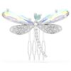 Ariana Grande X Swarovski-broche in haaraccessoire met kristallen parels, gemengde slijpvormen, libelle, wit, gerhodineerd Ariana Grande X Swarovski-broche in haaraccessoire met kristallen parels, gemengde slijpvormen, libelle, wit, gerhodineerd