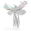 Ariana Grande X Swarovski-broche in haaraccessoire met kristallen parels, gemengde slijpvormen, libelle, wit, gerhodineerd Ariana Grande X Swarovski-broche in haaraccessoire met kristallen parels, gemengde slijpvormen, libelle, wit, gerhodineerd