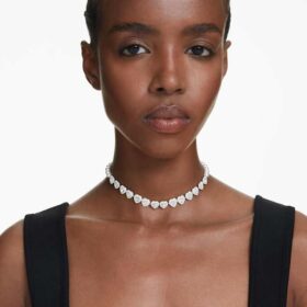 ariana grande x swarovski choker met gemengde slijpvormen kristallen parels hartjes wit gerhodineerd 1 280x280 - Ariana Grande X Swarovski-choker met gemengde slijpvormen, kristallen parels, hartjes, wit, gerhodineerd