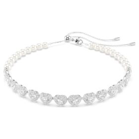 ariana grande x swarovski choker met gemengde slijpvormen kristallen parels hartjes wit gerhodineerd 2 280x280 - Ariana Grande X Swarovski-choker met gemengde slijpvormen, kristallen parels, hartjes, wit, gerhodineerd
