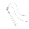 Ariana Grande X Swarovski-choker met gemengde slijpvormen, kristallen parels, hartjes, wit, gerhodineerd Ariana Grande X Swarovski-choker met gemengde slijpvormen, kristallen parels, hartjes, wit, gerhodineerd