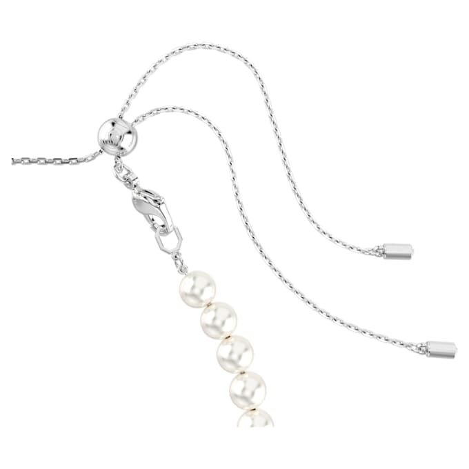 Ariana Grande X Swarovski-choker met gemengde slijpvormen, kristallen parels, hartjes, wit, gerhodineerd Ariana Grande X Swarovski-choker met gemengde slijpvormen, kristallen parels, hartjes, wit, gerhodineerd