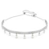 Ariana Grande X Swarovski choker met kristallen parel, ronde slijpvorm, wit, gerhodineerd