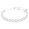 Ariana Grande X Swarovski choker met kristallen parel, ronde slijpvorm, wit, gerhodineerd