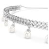 Ariana Grande X Swarovski choker met kristallen parel, ronde slijpvorm, wit, gerhodineerd