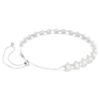 Ariana Grande X Swarovski choker met kristallen parel, ronde slijpvorm, wit, gerhodineerd