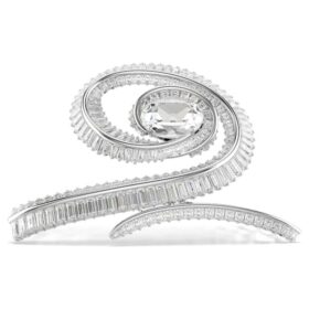 Ariana Grande X Swarovski-haarspeld met baguette-slijpsel, wit, gerhodineerd