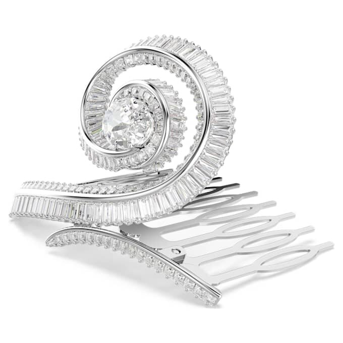 Ariana Grande X Swarovski-haarspeld met baguette-slijpsel, wit, gerhodineerd Ariana Grande X Swarovski-haarspeld met baguette-slijpsel, wit, gerhodineerd