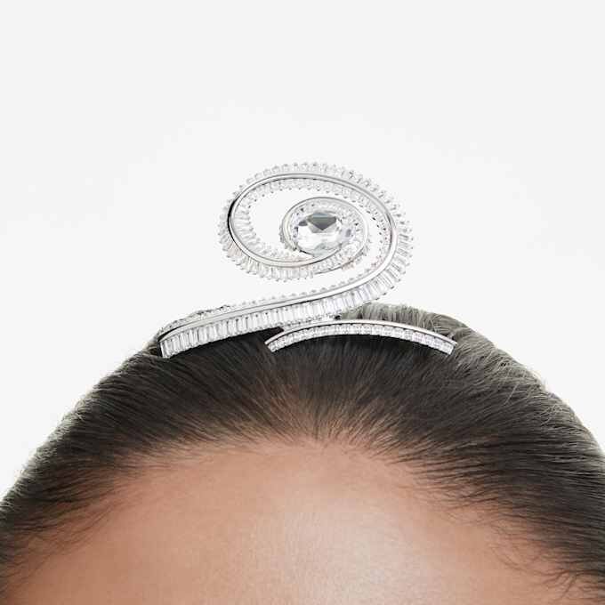 Ariana Grande X Swarovski-haarspeld met baguette-slijpsel, wit, gerhodineerd Ariana Grande X Swarovski-haarspeld met baguette-slijpsel, wit, gerhodineerd