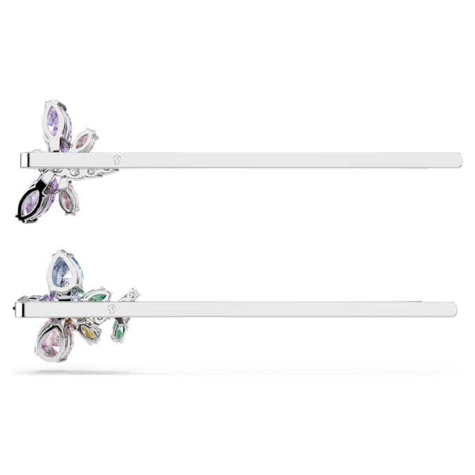 Ariana Grande X Swarovski haarspeld met gemengde slijpvormen, libelle, bloem, veelkleurig, gerhodineerd Ariana Grande X Swarovski haarspeld met gemengde slijpvormen, libelle, bloem, veelkleurig, gerhodineerd