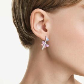 Ariana Grande X Swarovski hangende oorbellen met gemengde slijpvormen, libelle, veelkleurig, gerhodineerd