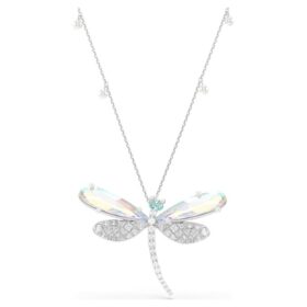 Ariana Grande X Swarovski hanger en broche met kristallen parel, gemengde slijpvormen, libelle, wit, gerhodineerd Ariana Grande X Swarovski hanger en broche met kristallen parel, gemengde slijpvormen, libelle, wit, gerhodineerd