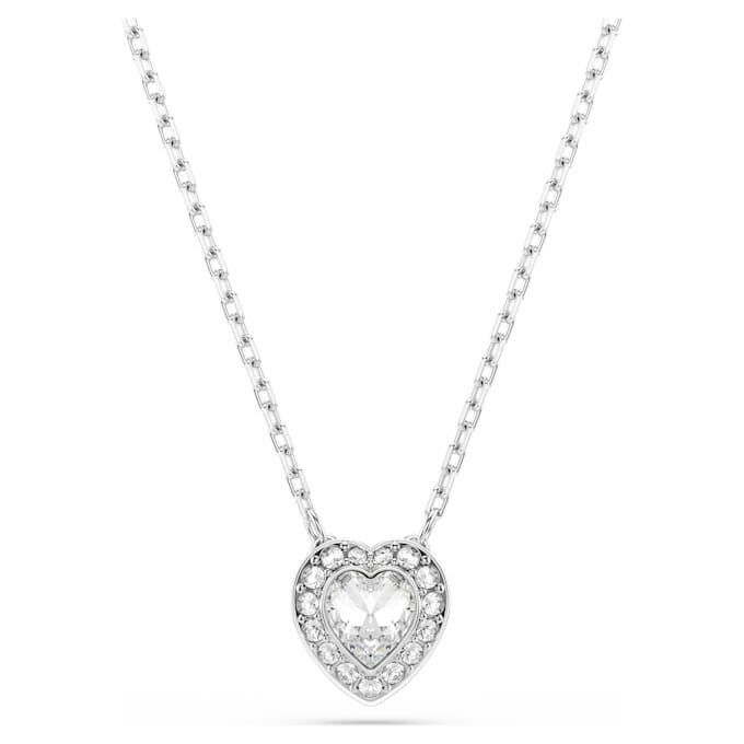 Ariana Grande X Swarovski hanger met gemengde slijpvormen, hart, wit, gerhodineerd Ariana Grande X Swarovski hanger met gemengde slijpvormen, hart, wit, gerhodineerd
